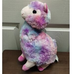 Kellytoy Llama Alpaca 2018 Pastel Multicolor Tie Dye Plush Stuffed Animal 11"
